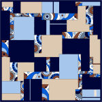 Lacivert 90X90 İpek Krep Saten Eşarp 