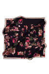 Lacivert 90X90 İpek Krep Saten Eşarp 