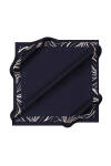 Lacivert 90X90 İpek Krep Saten Eşarp 
