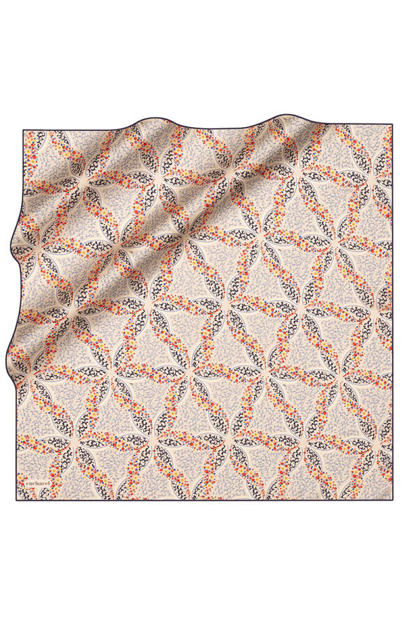 Lacivert 90X90 İpek Twill Eşarp - 1