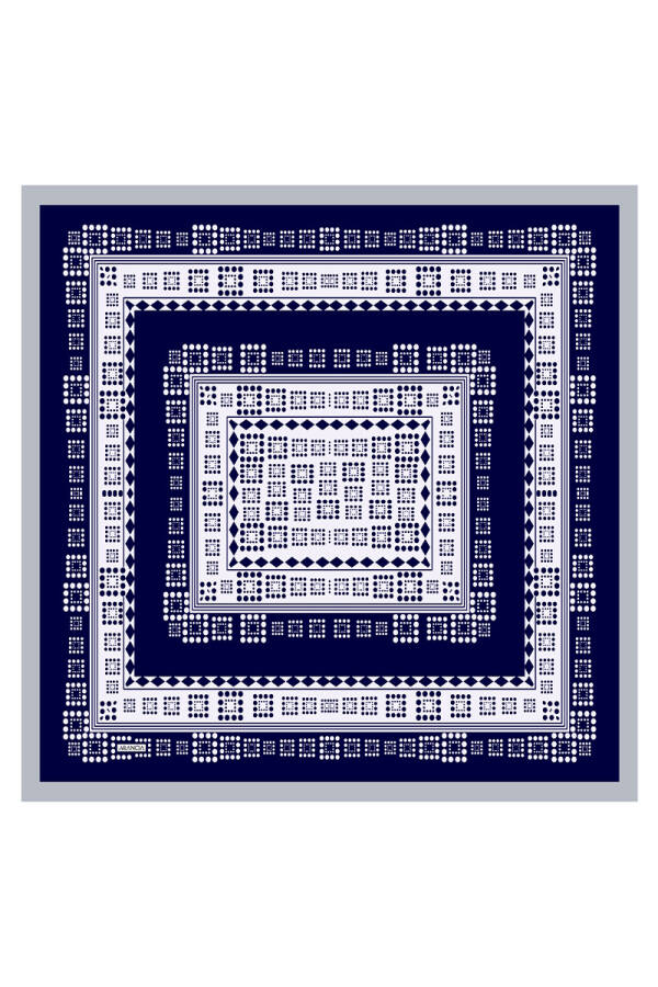 Lacivert 90X90 İpek Twill Eşarp - 1