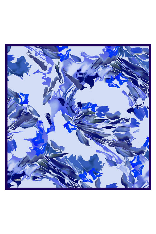 Lacivert 90X90 İpek Twill Eşarp - 1