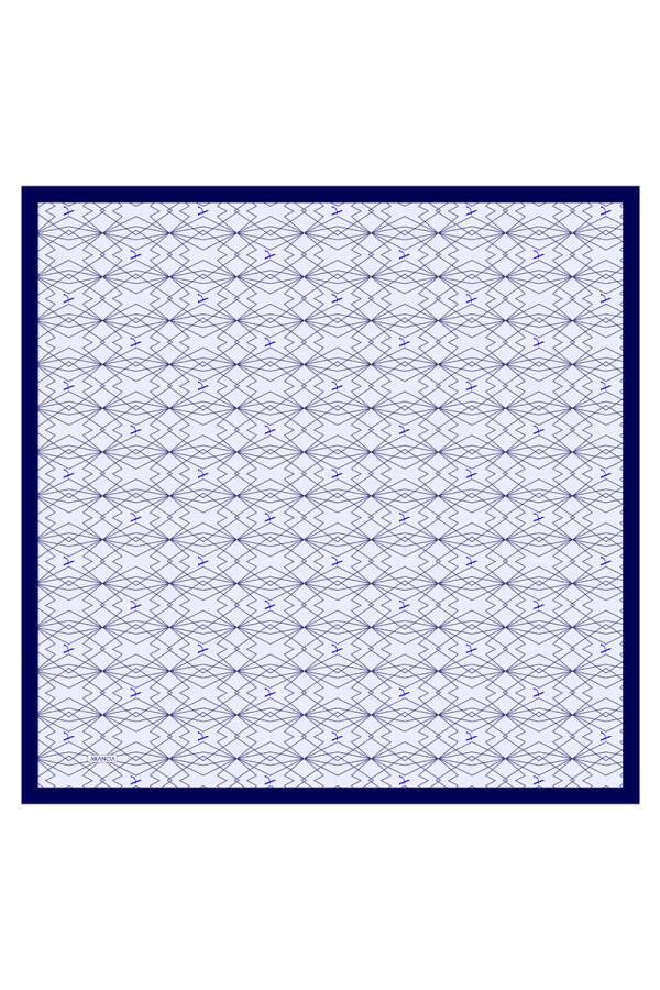 Lacivert 90X90 İpek Twill Eşarp - Arancia