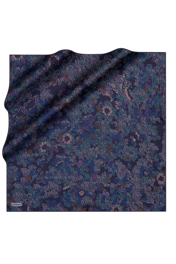 Lacivert 90X90 İpek Twill Eşarp - Cacharel
