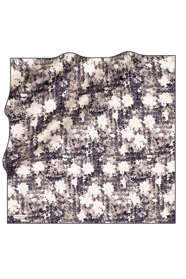Lacivert 90X90 İpek Twill Eşarp - Cacharel