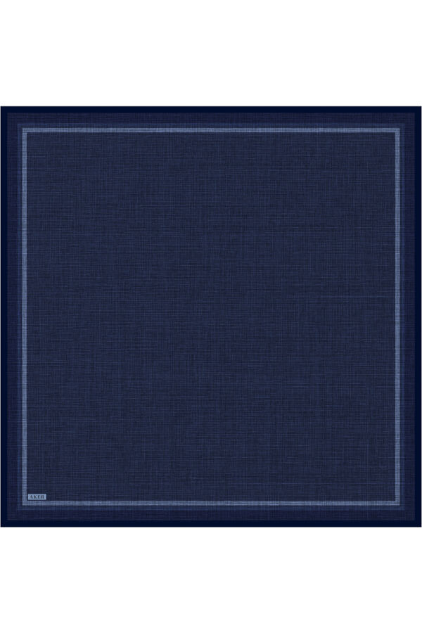 Lacivert 90X90 İpek Twill Eşarp - Aker