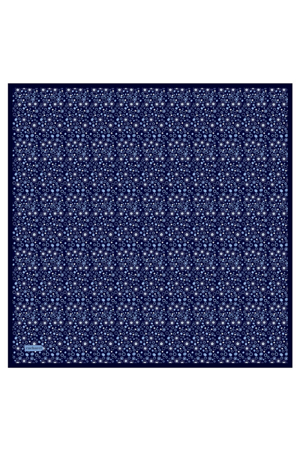 Lacivert 90X90 İpek Twill Eşarp - 1