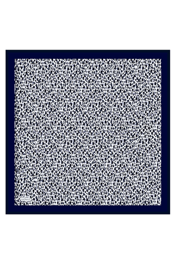 Lacivert 90X90 İpek Twill Eşarp - 1