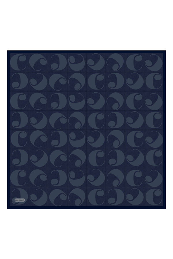 Lacivert 90X90 İpek Twill Eşarp - Cacharel