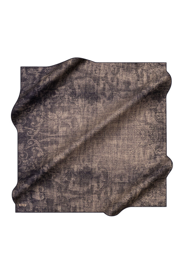 Lacivert 90X90 İpek Twill Eşarp - 1