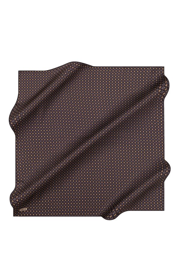 Lacivert 90X90 İpek Twill Eşarp - Aker