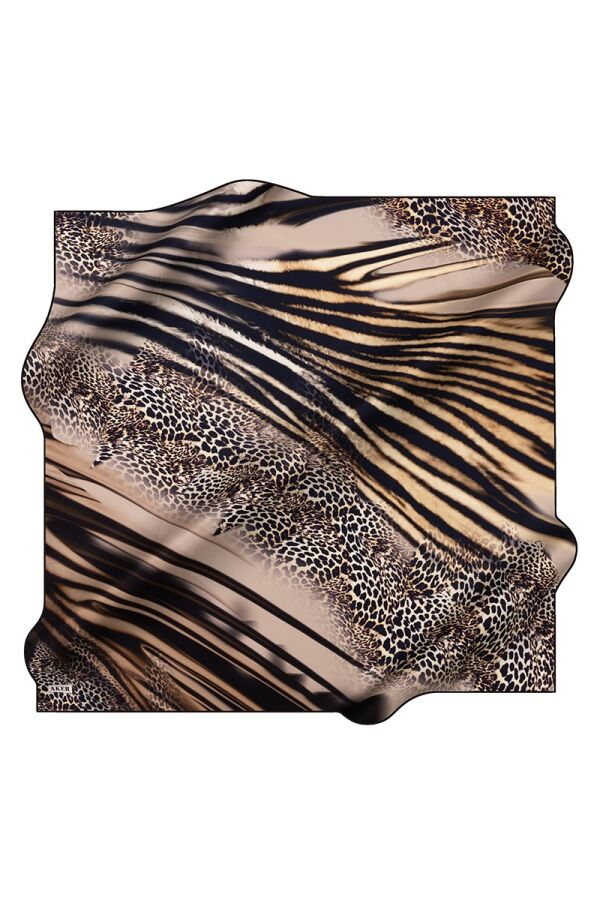 Lacivert 90X90 İpek Twill Eşarp - Aker