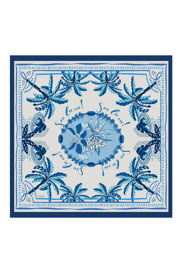 Lacivert 90X90 Pure Touch Eşarp - 1