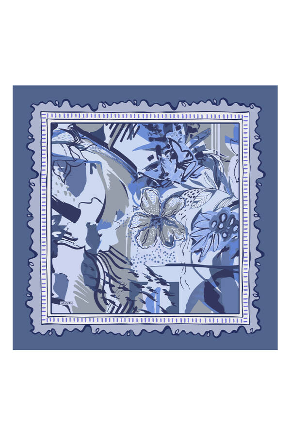 Lacivert 90X90 Pure Touch Eşarp - 1