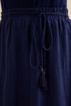 Lacivert Bağcıklı Viscon Etek - 5