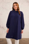 Lacivert Balon Kol Tunik - 1