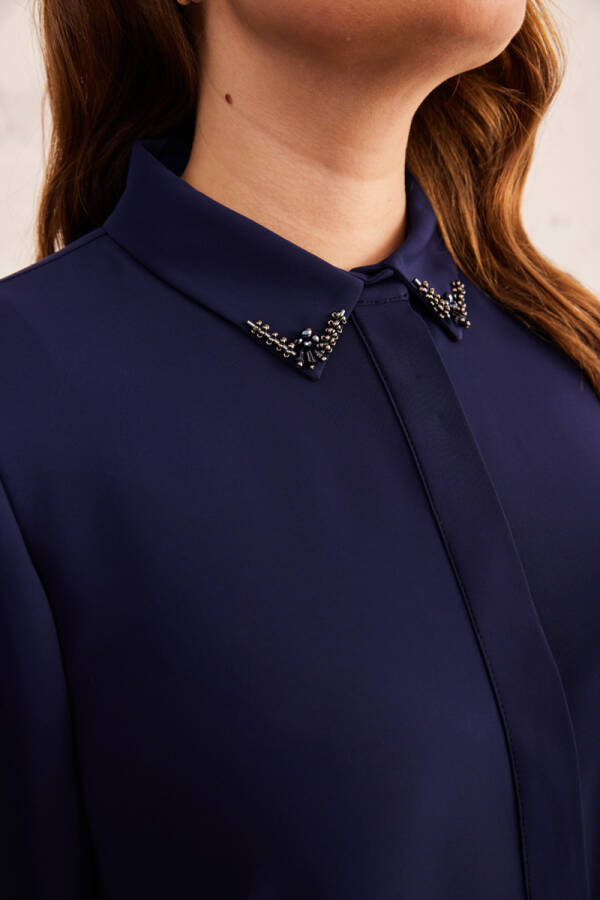 Lacivert Balon Kol Tunik - 5