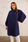 Lacivert Balon Kol Tunik - 4