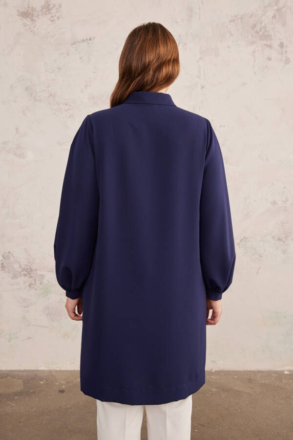 Lacivert Balon Kol Tunik - 6