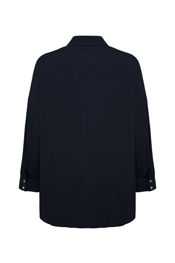 Lacivert Basic Cotton Bluz - 3