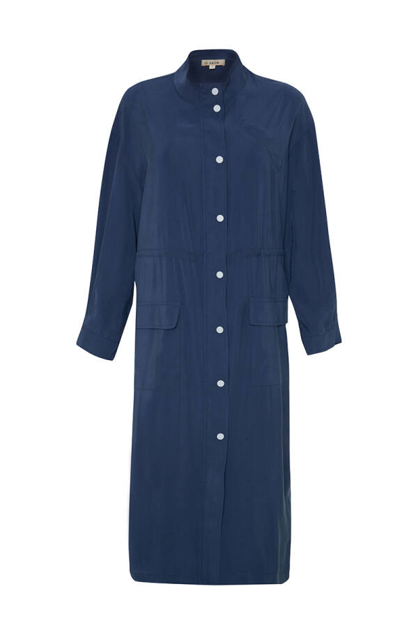 Lacivert Belden Büzgülü Spor Kap - 1