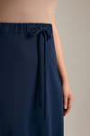Lacivert Beli Bağcıklı Etek - 4