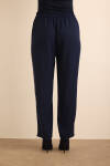 Lacivert Beli Lastik Detaylı Krep Pantolon - 6