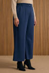 Lacivert Beli Lastik Detaylı Tencel Pantolon Etek - 3