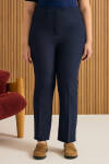 Lacivert Beli Lastikli Dokuma Pantolon - 4