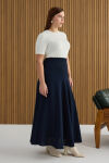 Lacivert Beli Lastikli Etek - 2