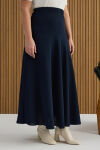 Lacivert Beli Lastikli Etek - 4