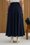 Lacivert Beli Lastikli Etek - 5
