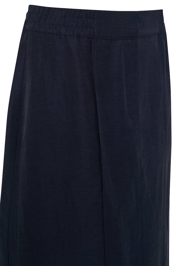 Lacivert Beli Lastikli Keten Etek - Aker (1)