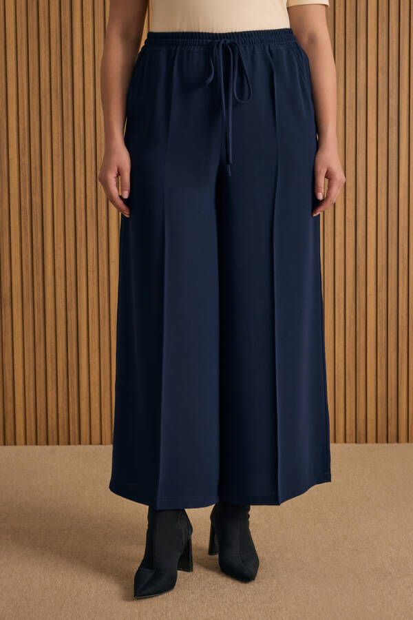 Lacivert Beli Lastikli Pantolon - 3