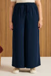 Lacivert Beli Lastikli Pantolon Etek - 2