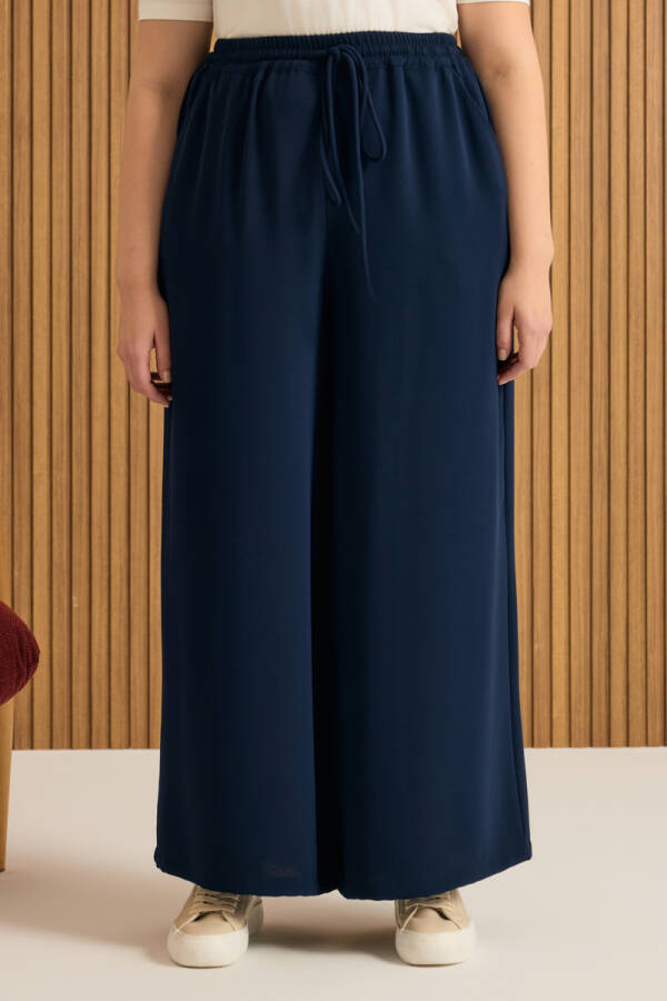 Lacivert Beli Lastikli Pantolon Etek - 2