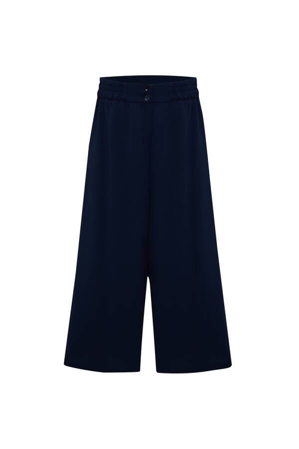 Lacivert Beli Lastikli Pantolon Etek - 1