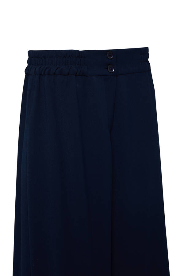 Lacivert Beli Lastikli Pantolon Etek - 2