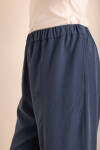 Lacivert Beli Lastikli Tencel Cotton Pantolon - 4