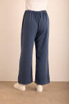 Lacivert Beli Lastikli Tencel Cotton Pantolon - 7