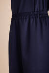 Lacivert Beli Lastikli Varak Dokuma Kumaş Pantolon - 3