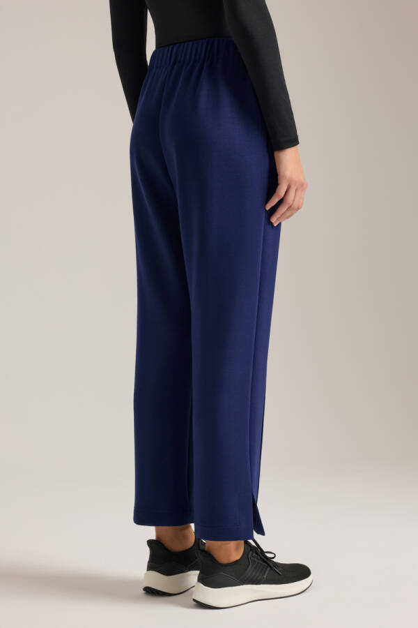 Lacivert Beli Lastikli Viscon Örme Pantolon - 5