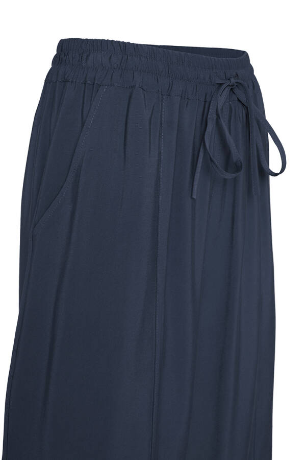 Lacivert Bol Kesim Beli Lastikli Pantolon - 2