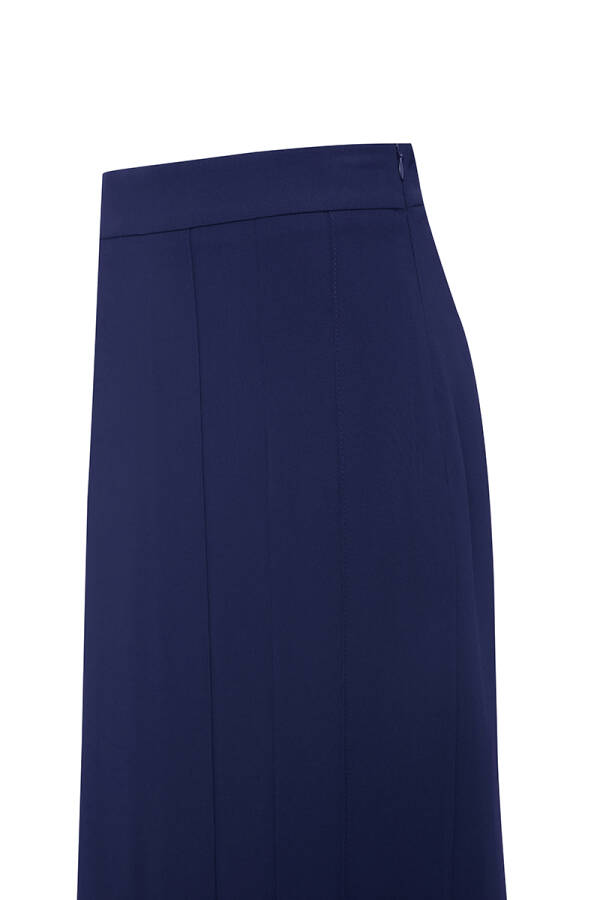 Lacivert Çift Pile Detaylı Etek - 2