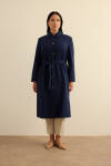 Lacivert Cotton Trençkot 