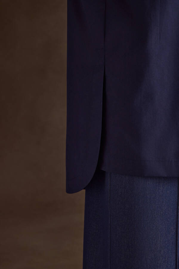 Lacivert Cotton Uzun Gömlek - 5