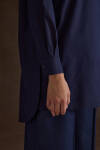 Lacivert Cotton Uzun Gömlek - 4
