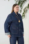 Lacivert Denim Ceket - 5