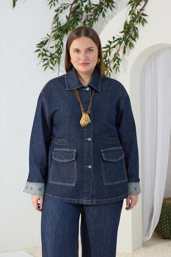 Lacivert Denim Ceket - 3