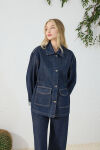 Lacivert Denim Ceket - 4